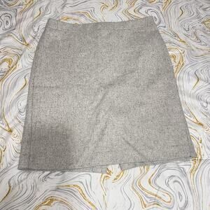 J. Crew Mercantile Grey Wool Blend Mini Skirt SZ 12 Preppy Quiet Luxury.